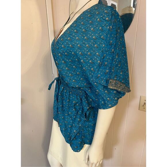 RARE Art to Wear Audrey Acosta Eco Friendly Designer Silk Kimono OS - Picture 2 of 5